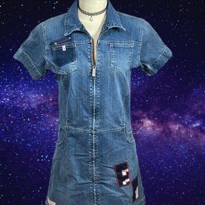 💋Baby Phat💋 Girlz Denim Dress Cute Red Patches